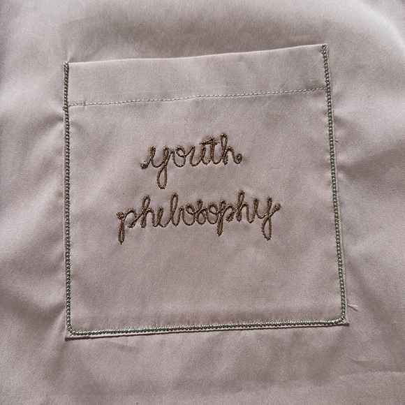 NWOT Brunello Cucinelli Pink Youth Philosophy Embellished Shirt Girls 12+ - Picture 4 of 6